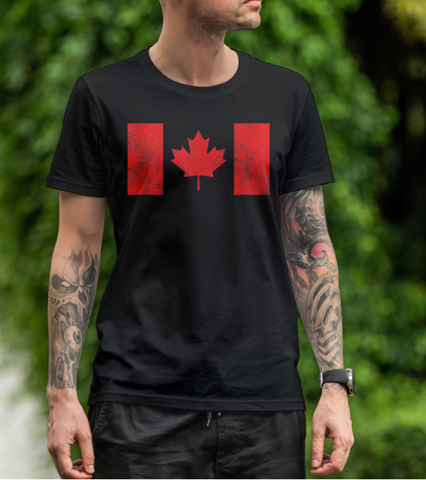 Canada National Flag Distressed Maple Leaf T-Shirt