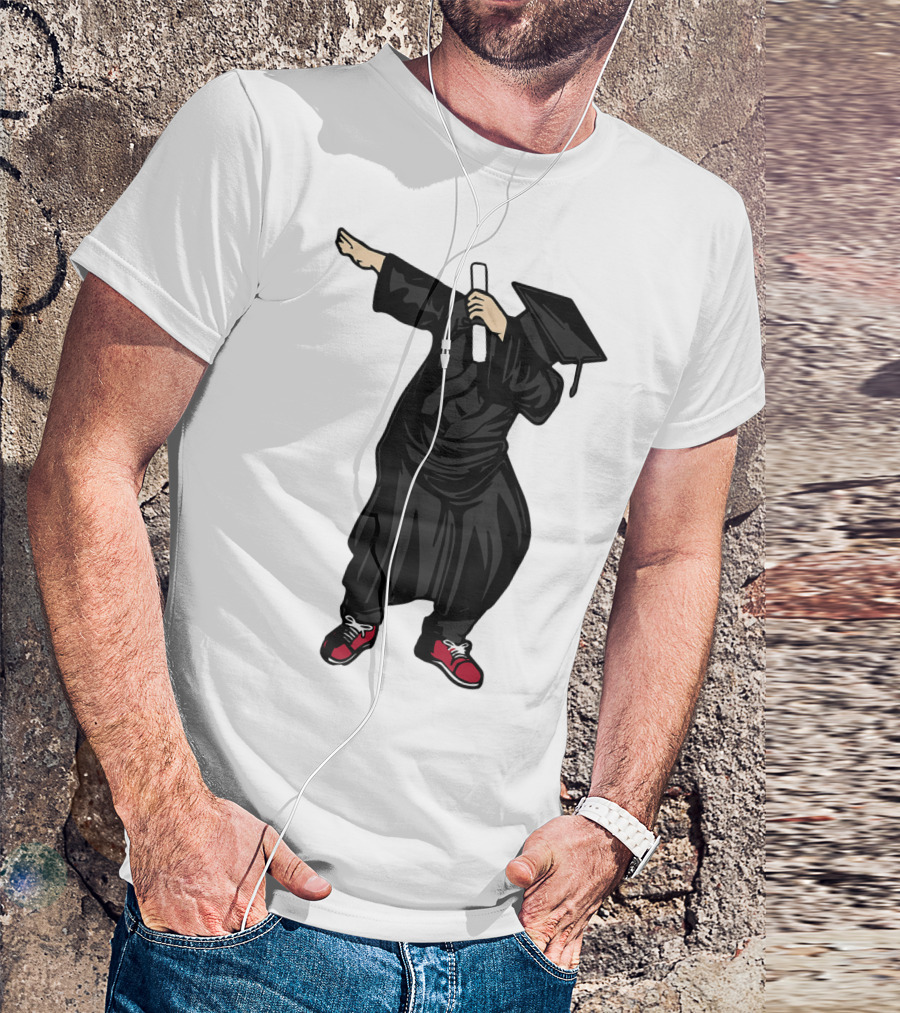 Dabbing Graduate Dance With Grad Hat And Diploma T-Shirt