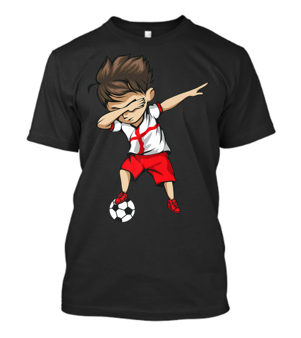 Dabbing Soccer Boy England Jersey English Football T-Shirt