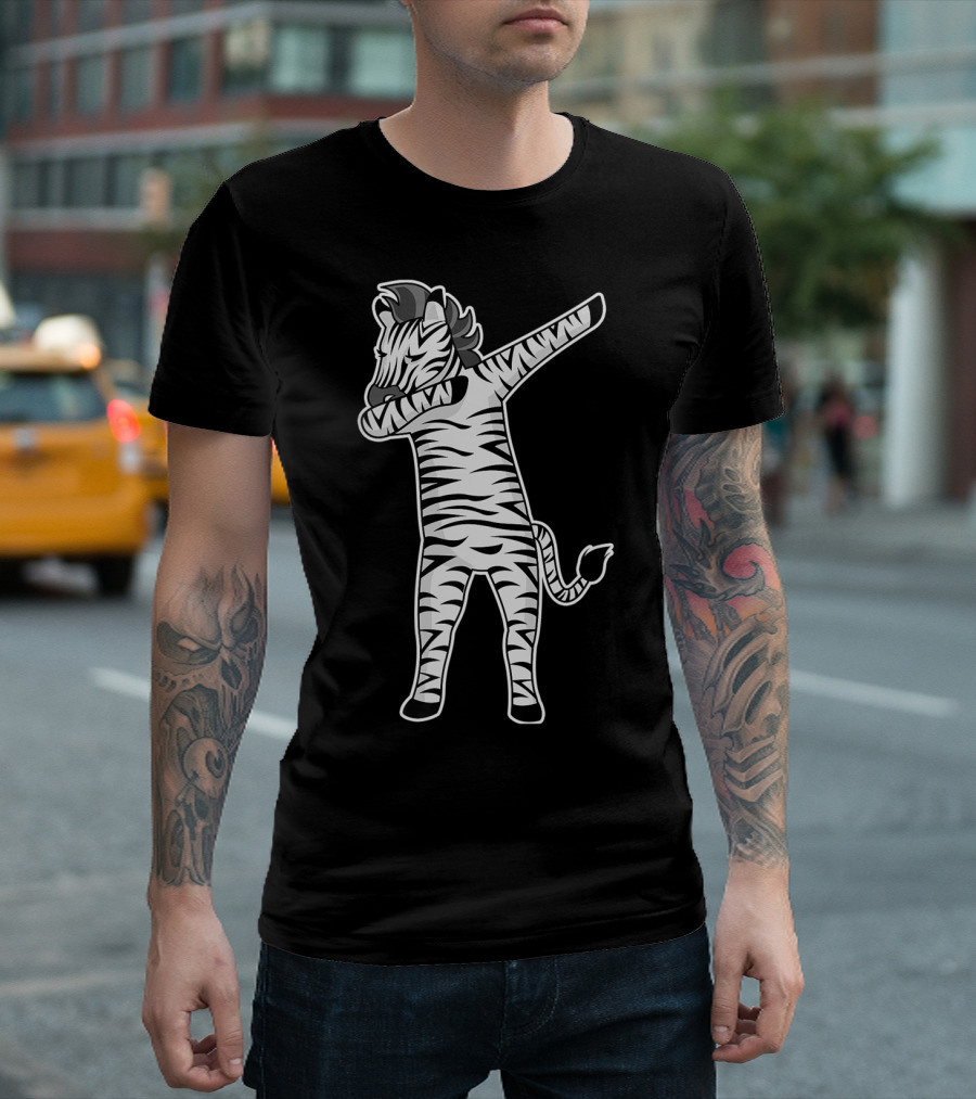 Dabbing Zebra Cool Dancing Equids Fun T-Shirt