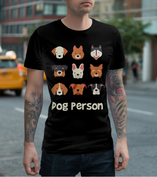 Dog Person Doggy Animal Lover Puppy Faces T-Shirt