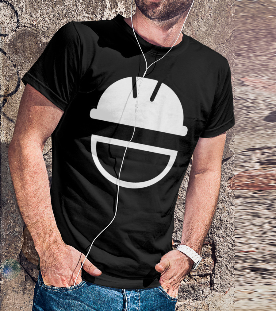 Engineering Hard Hat Smile Icon White Helmet T-Shirt