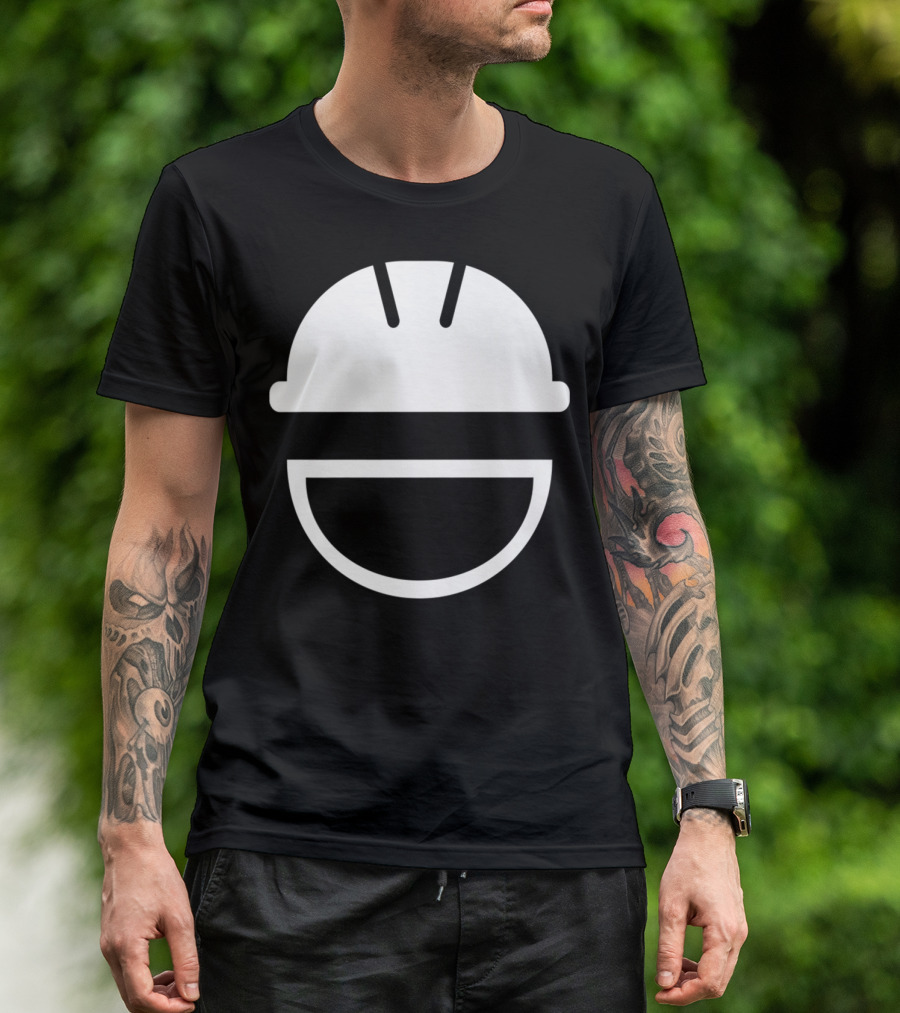Engineering Hard Hat Smile Icon White Helmet T-Shirt