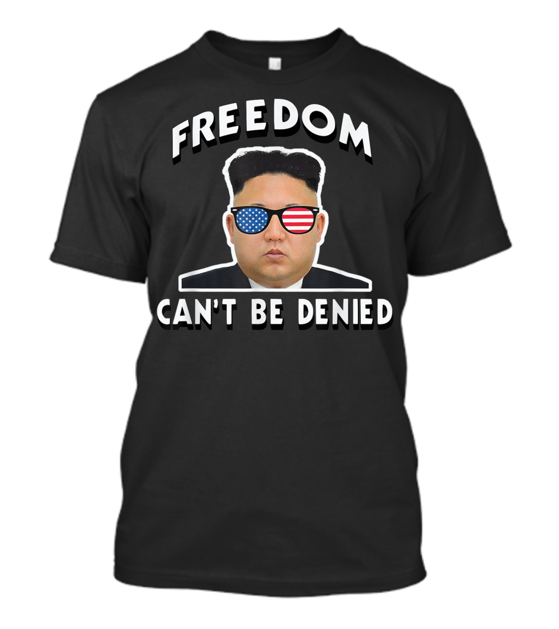 FREEDOM CAN'T BE DENIED Funny 4Th Of July USA Flag Glasses T-Shirt