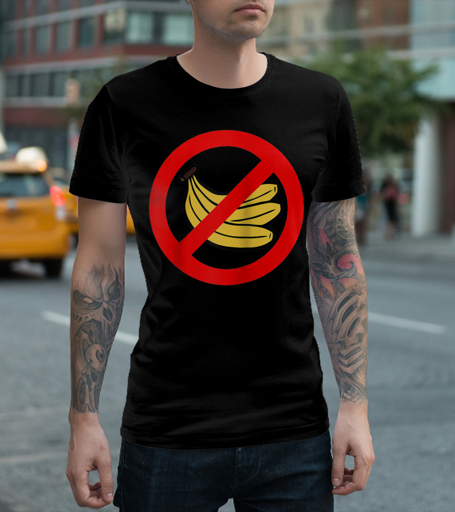No Bananas Allowed Warning Sign Funny Banana Hater Boat T-Shirt