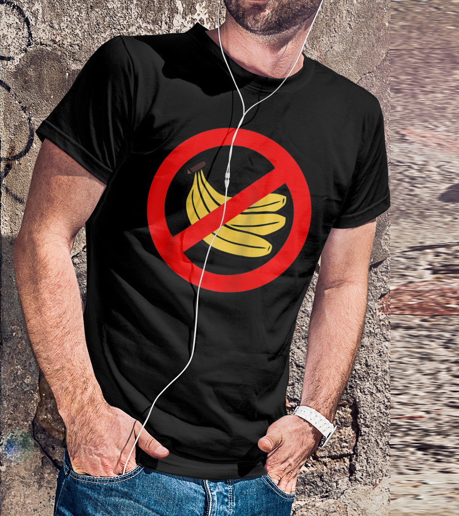 No Bananas Allowed Warning Sign Funny Banana Hater Boat T-Shirt