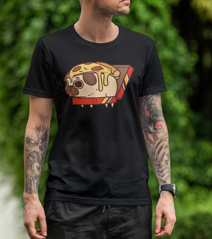 Funny Puglie Pizza Pug Love Pizza Birt Fan Gift T-Shirt