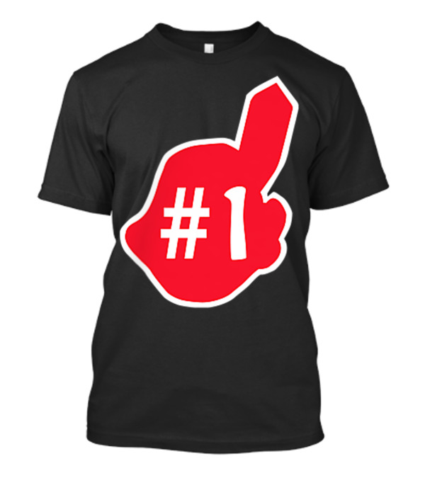 1 Cleveland Hometown Indian Tribe Vintage B Number 1 Foam Finger T-Shirt