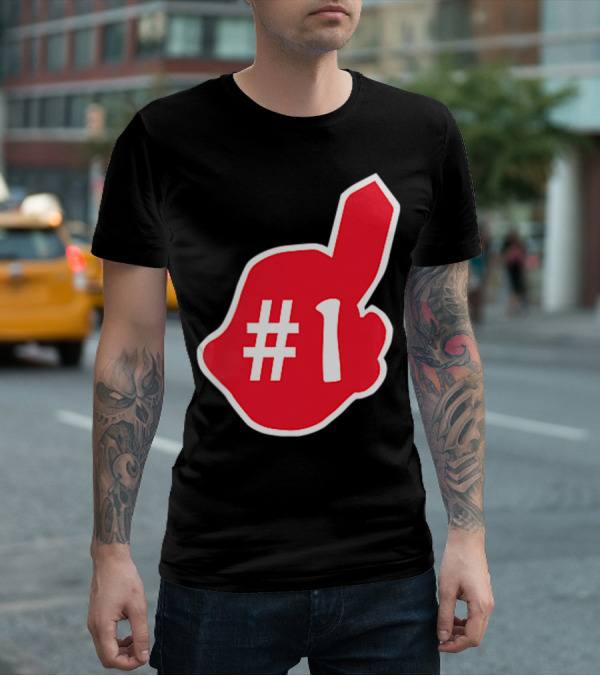 1 Cleveland Hometown Indian Tribe Vintage B Number 1 Foam Finger T-Shirt