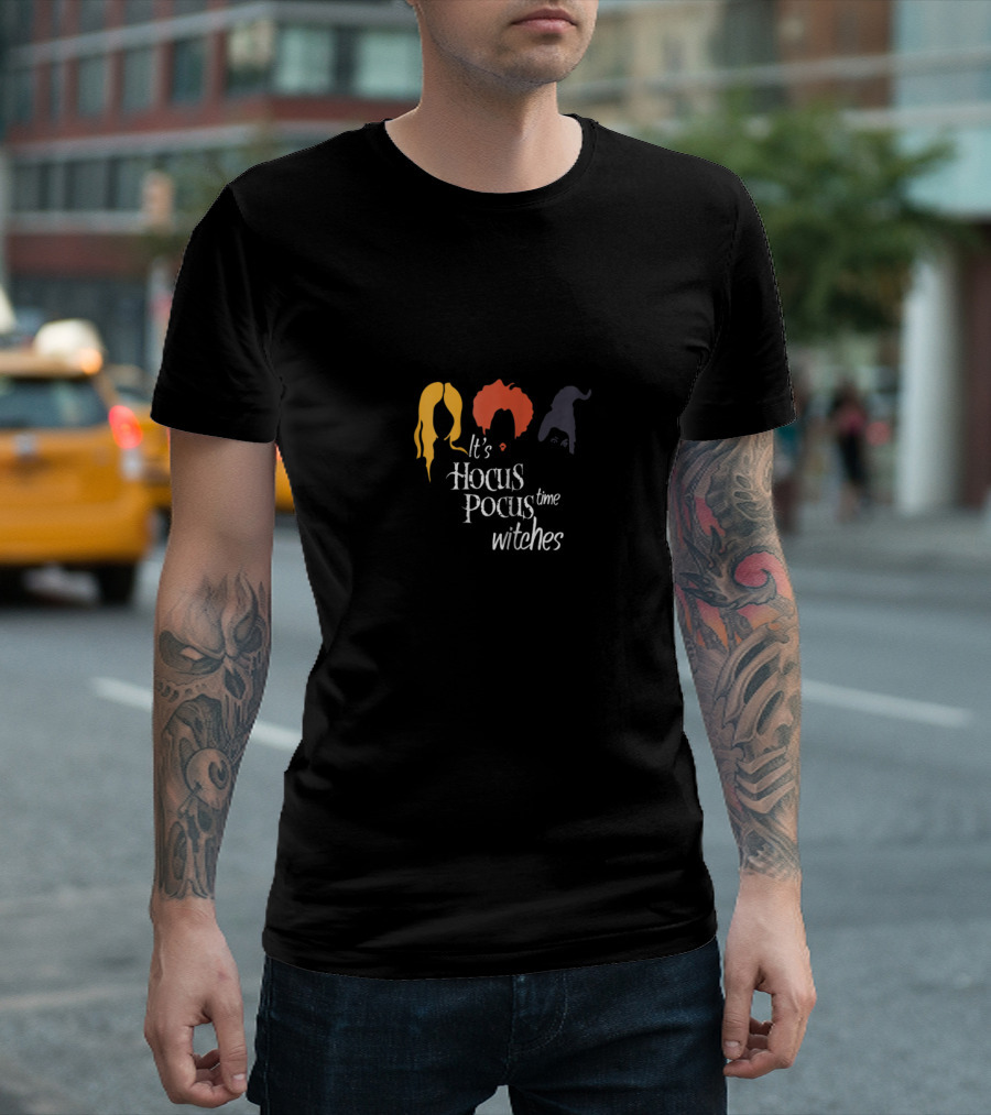 It's Hocus Pocus Time Witches Funny Halloween With Sanderson Sisters T-Shirt