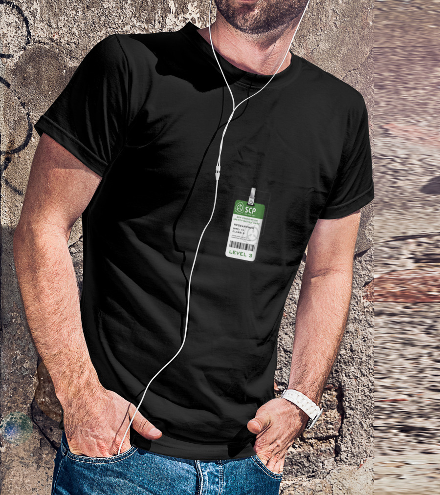 SCP Foundation Level 3 Researcher Identification Badge Secure Contain Protect Emblem T-Shirt