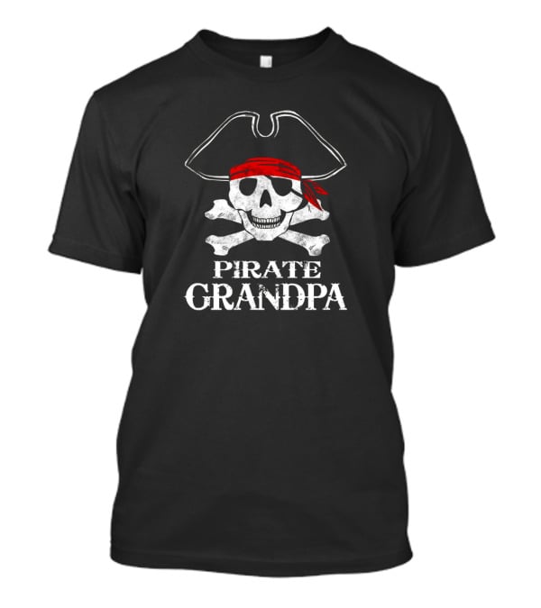 Pirate Grandpa Skull And Crossbones Halloween Costume Family Fun T-Shirt