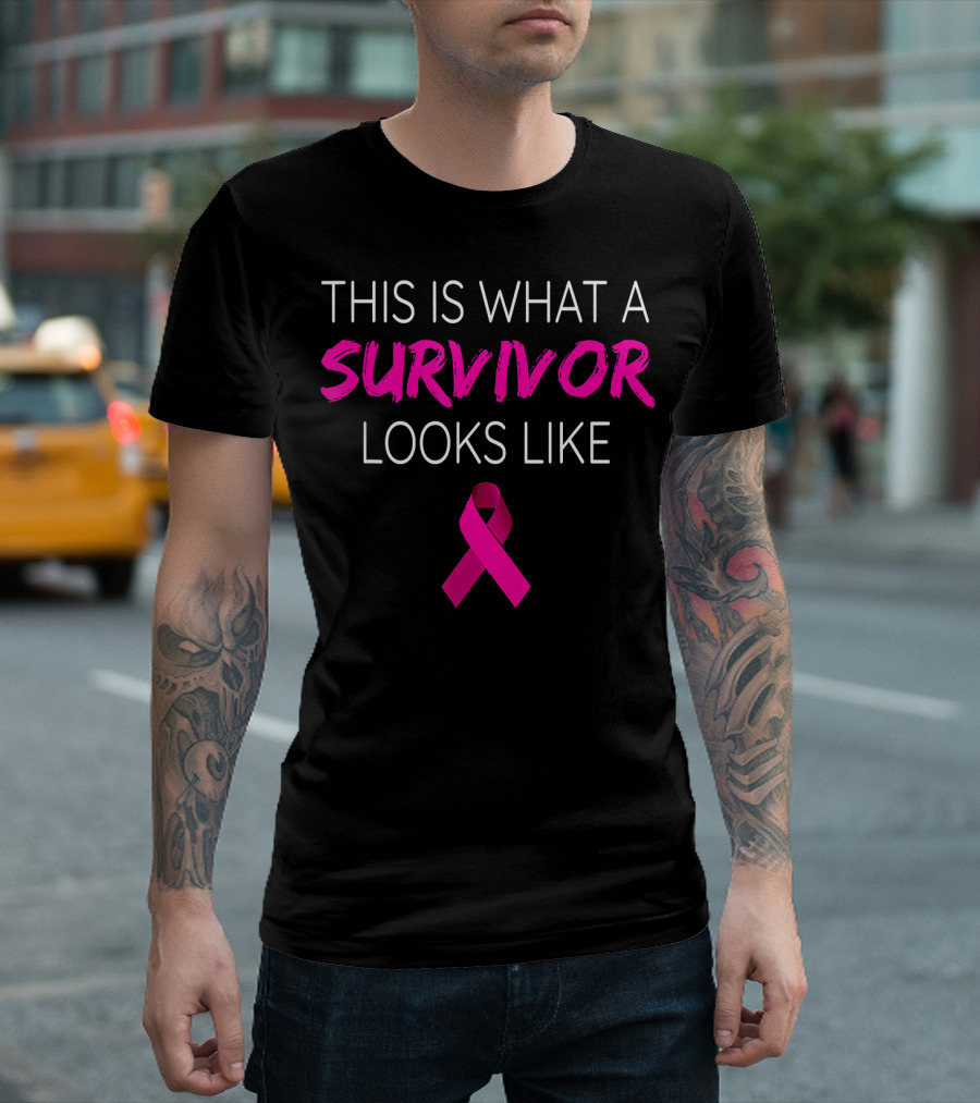 This Is What a Survivor Looks Like Breast Cancer Awareness Pink T-Shirt