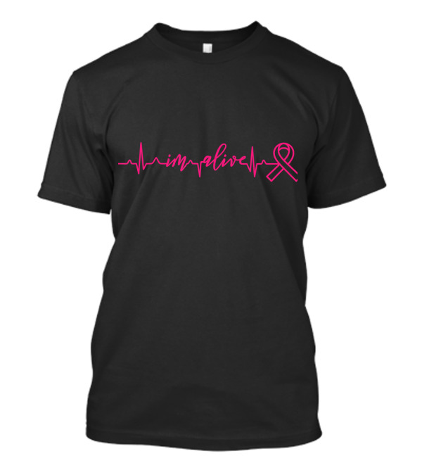 I'm Alive Heartbeat Survivor Warrior Breast Cancer Awareness T-Shirt