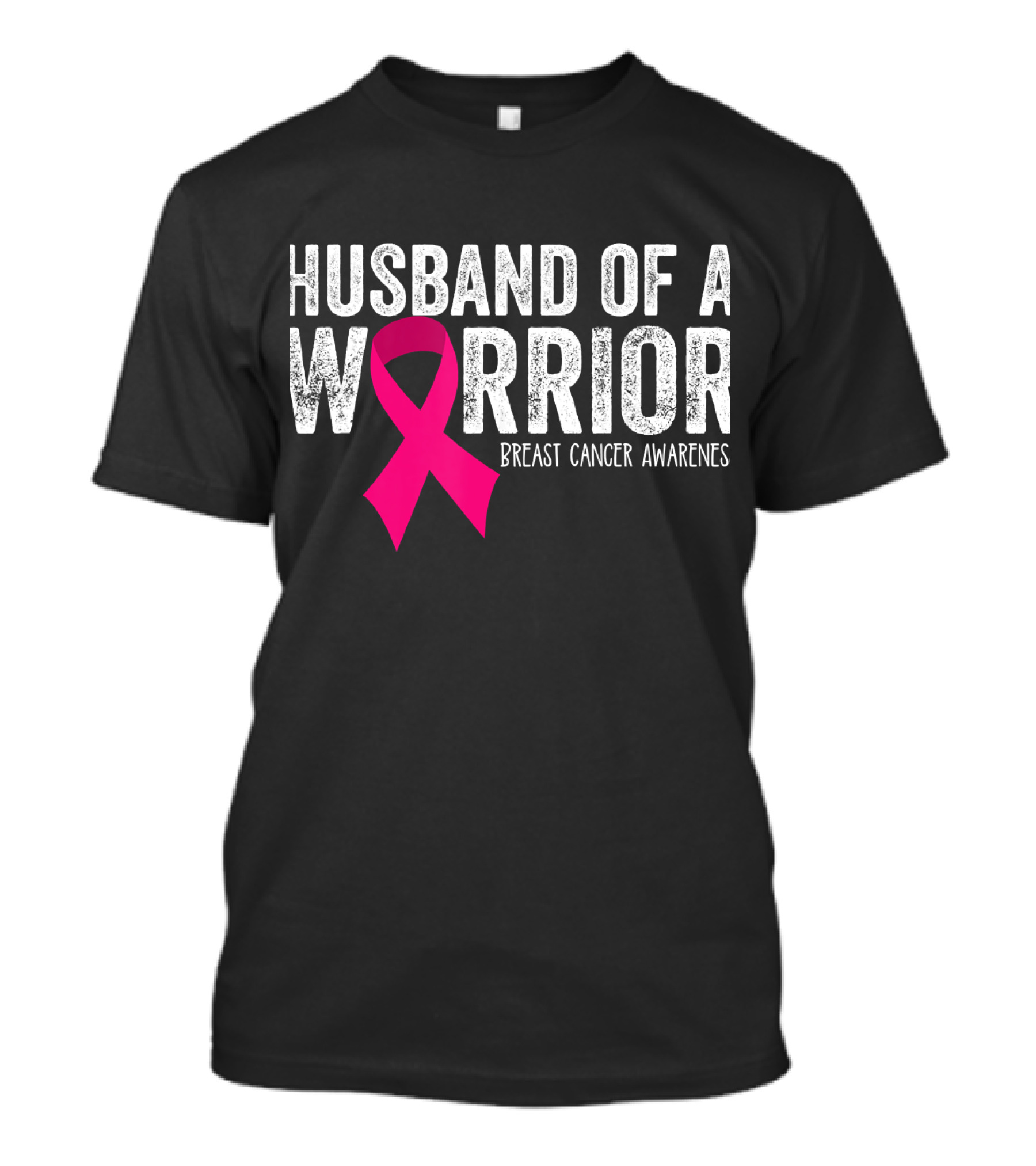 Husband Of A Warrior Breast Cancer Awareness Pink T-Shirt