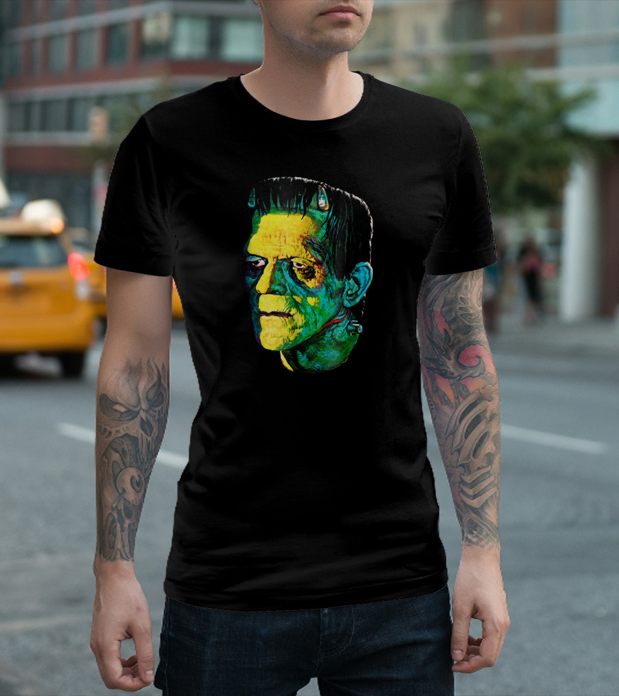 Karloff Frankenstein Monster Horror Movie Fan Iconic Colorful T-Shirt