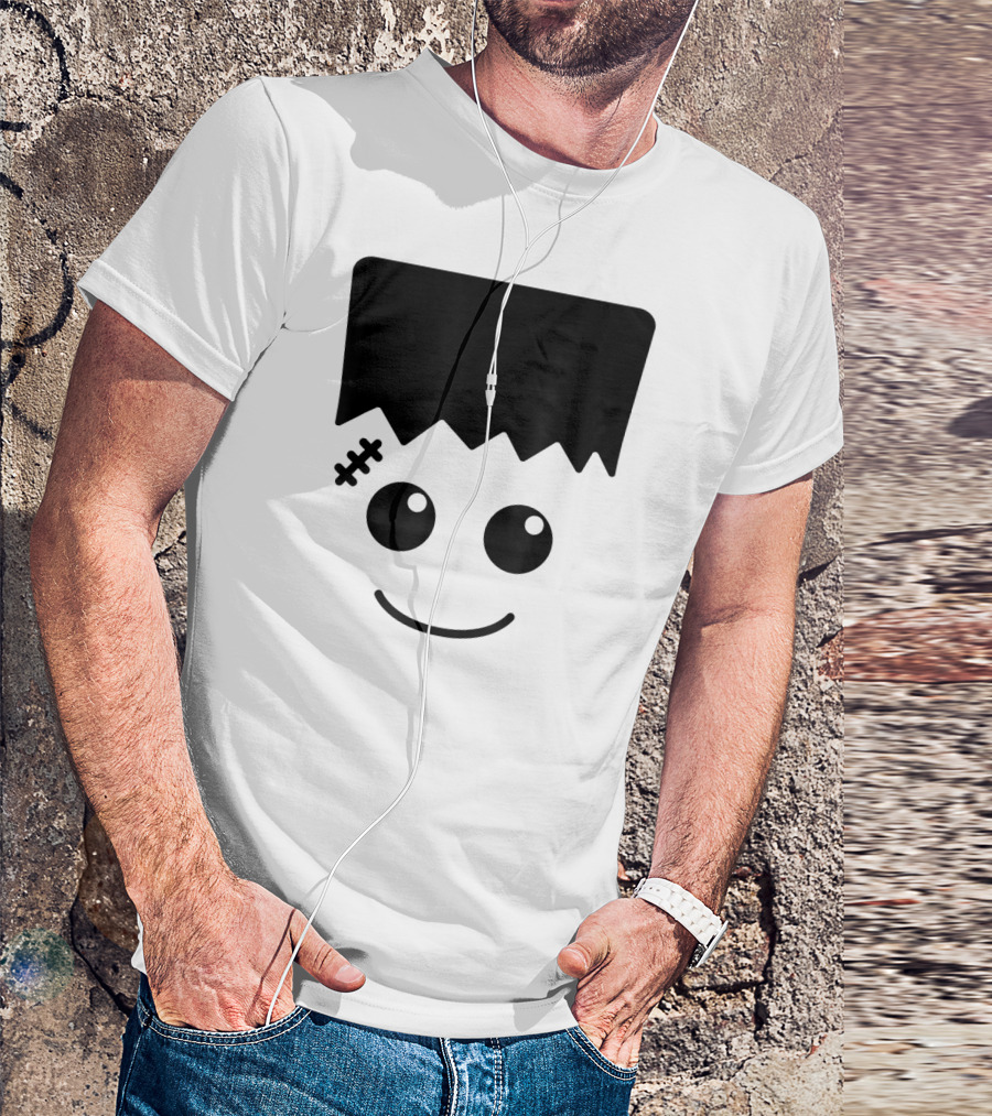 Frankenstein Cute Face Halloween Monster Fun T-Shirt
