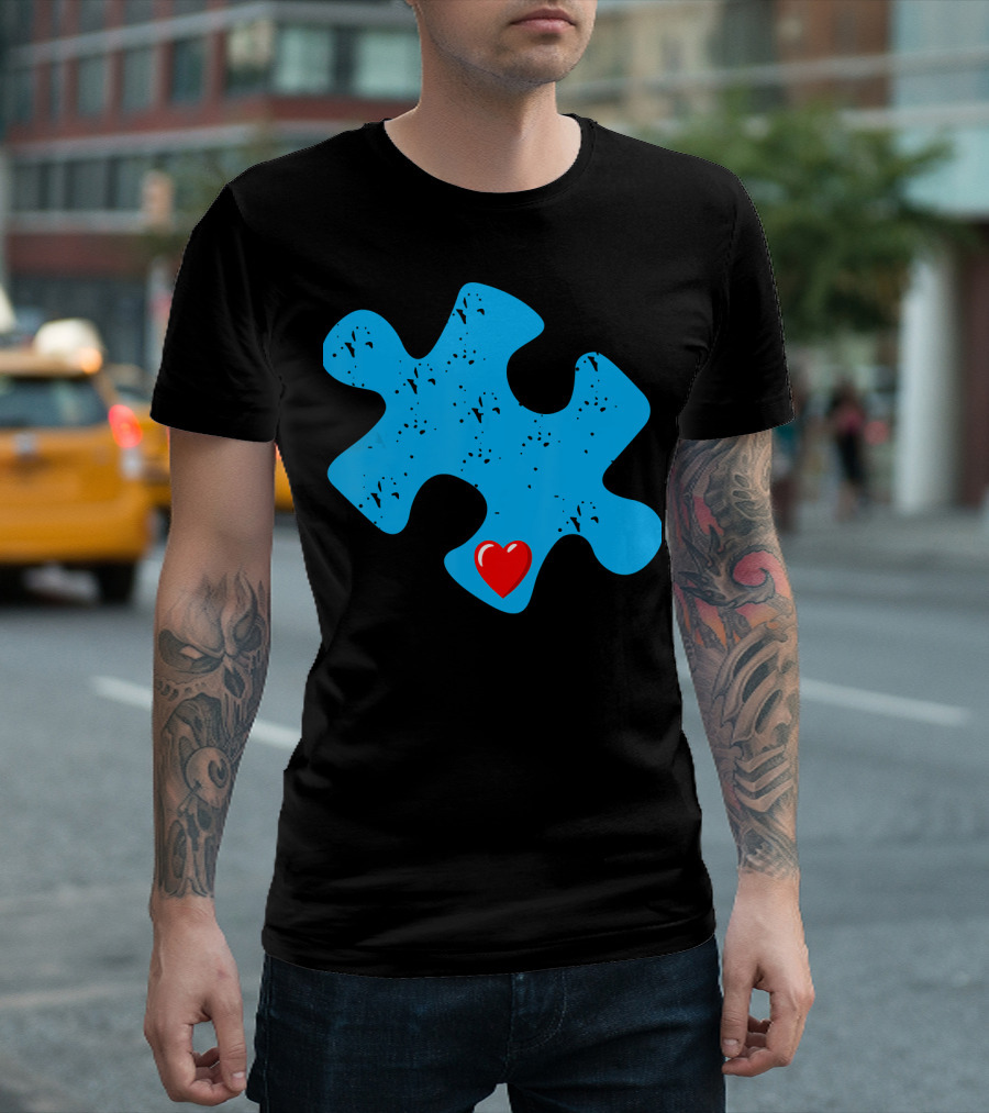 Cute Colorful Autism Love Puzzle Piece T-Shirt