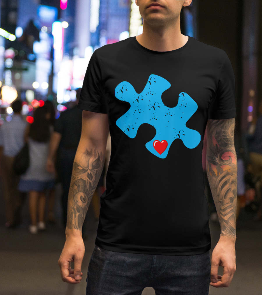 Cute Colorful Autism Love Puzzle Piece T-Shirt