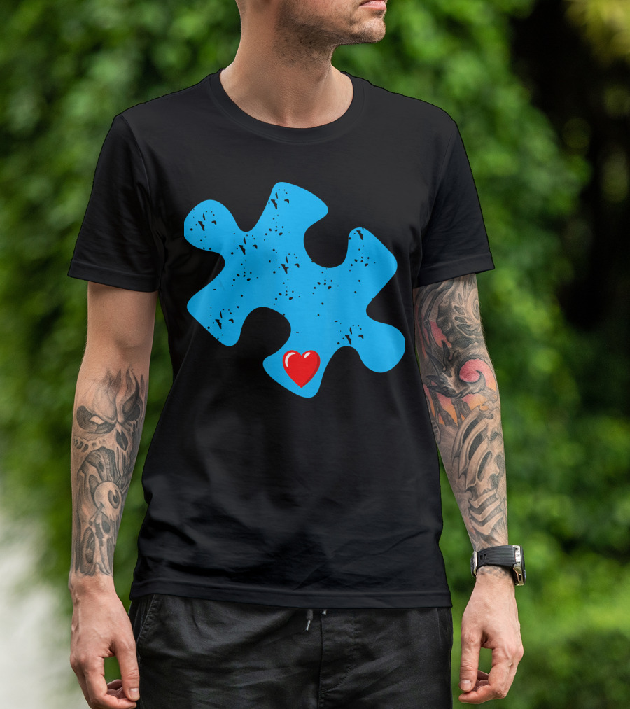 Cute Colorful Autism Love Puzzle Piece T-Shirt