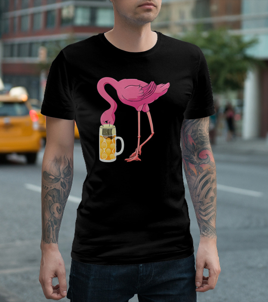 Beer Flamingo Beer Lover Alcohol Funny Oktoberfest T-Shirt
