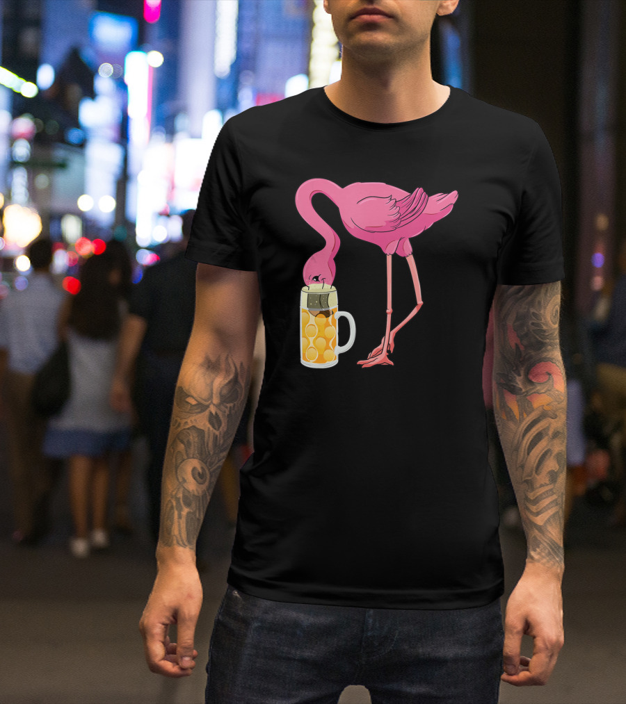 Beer Flamingo Beer Lover Alcohol Funny Oktoberfest T-Shirt