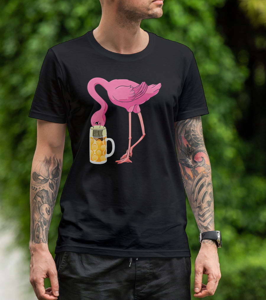 Beer Flamingo Beer Lover Alcohol Funny Oktoberfest T-Shirt