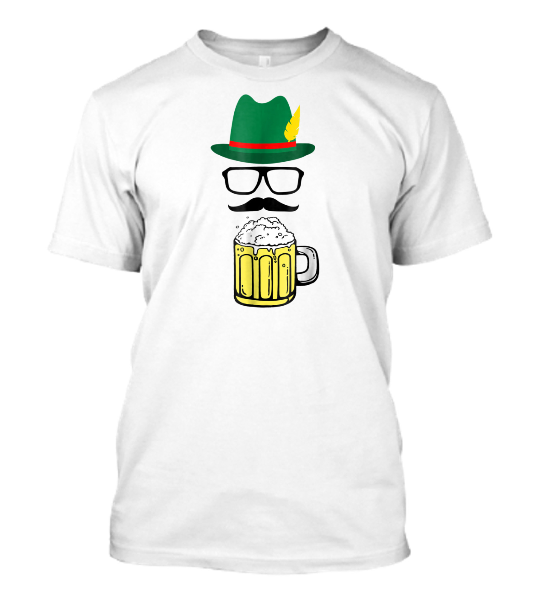Oktoberfest Funny German Bavarian Bier Beer Prost Hat Glasses Mustache Beer Mug T-Shirt
