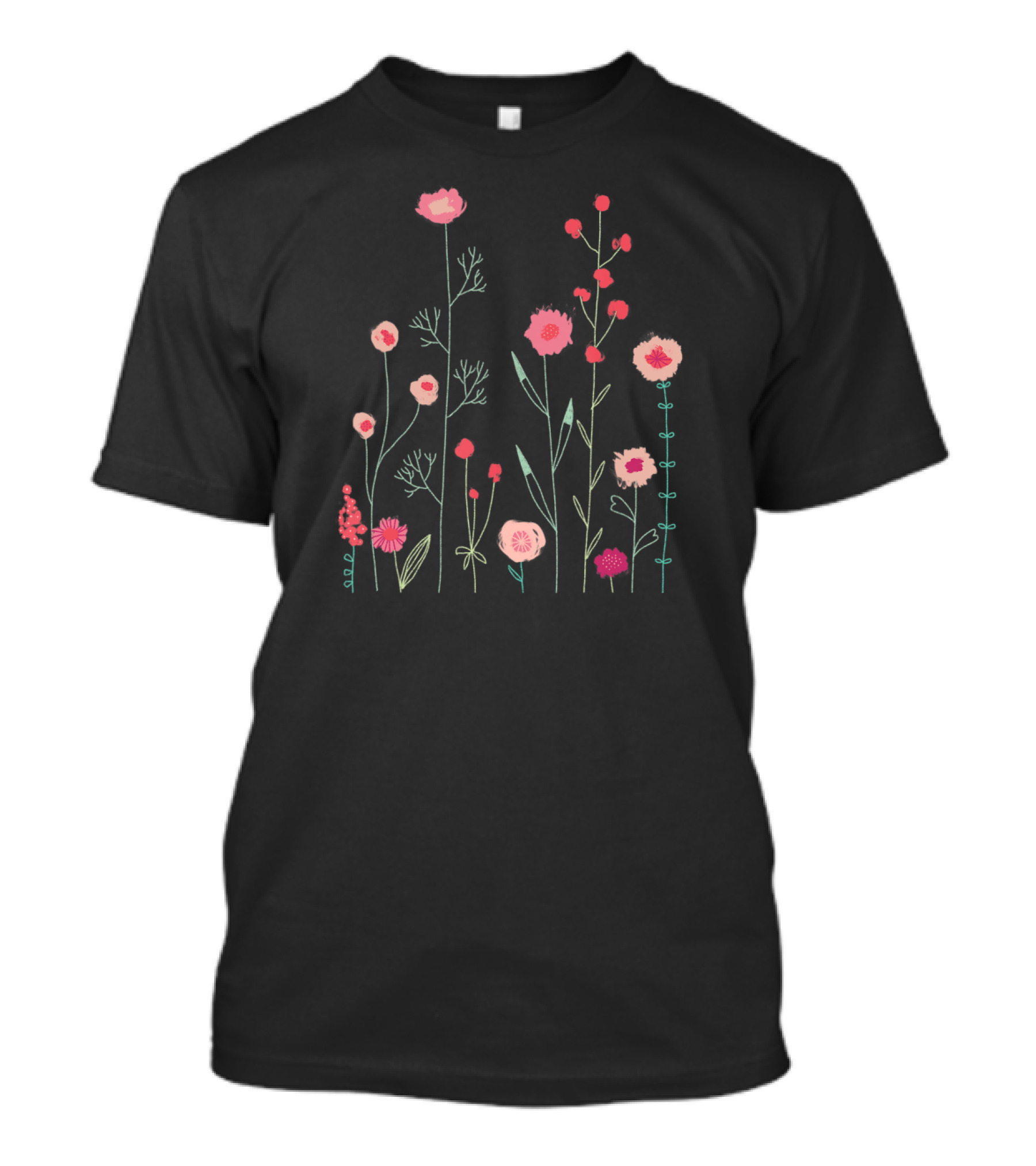 Painted Wildflower Botanical Vintage Floral Garden Blossoms T-Shirt
