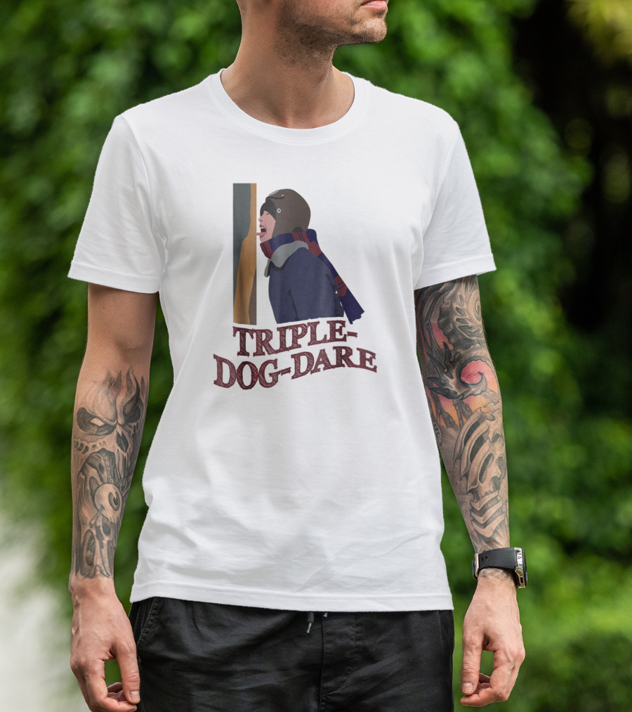 A Christmas Story Triple Dog Dare Ice Pole Challenge Scene T-Shirt