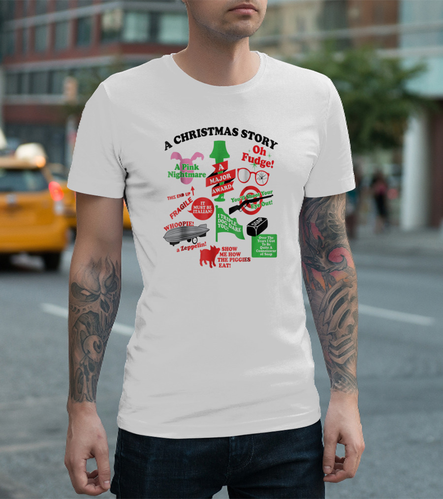 A Christmas Story A Major Award You'll Shoot Your Eye Out Oh Fudge Fragile Pink Nightmare T-Shirt
