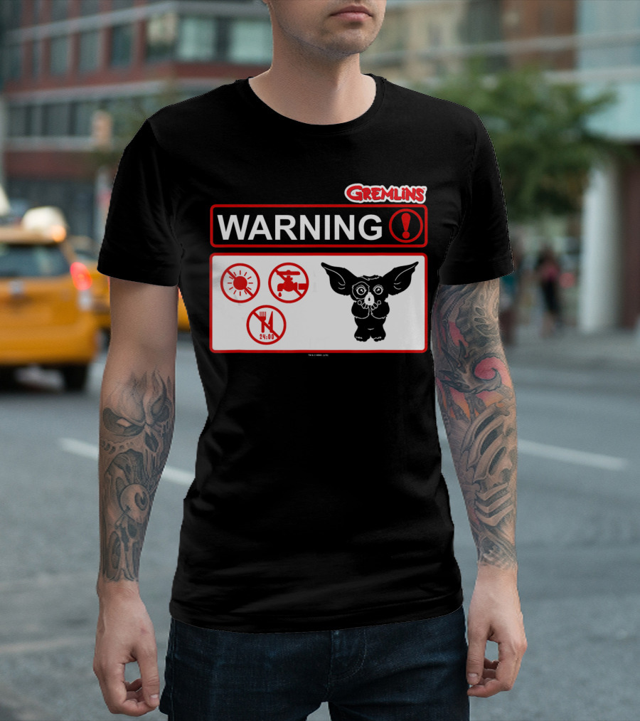 Gremlins Warning Sign Icons Gizmo T-Shirt