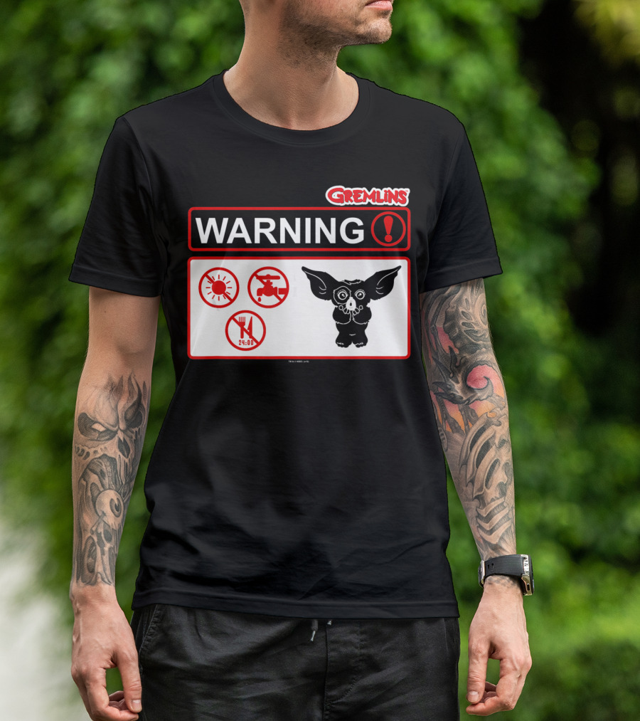 Gremlins Warning Sign Icons Gizmo T-Shirt