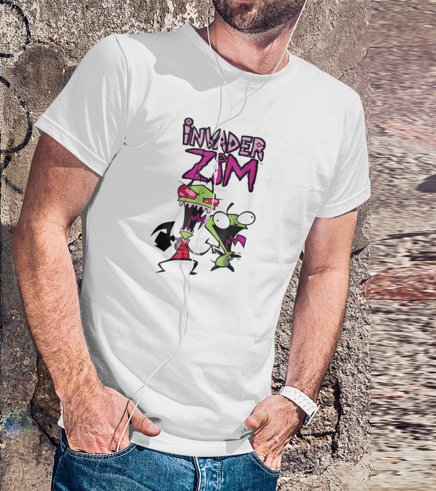 Nickelodeon Invader Zim Animated Characters Zim And GIR T-Shirt