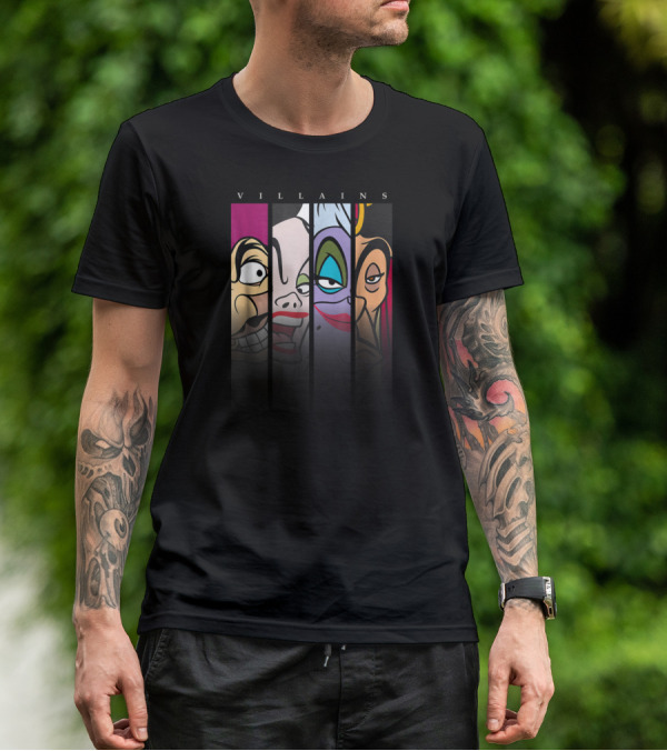 Villains Disney Evil Characters Split-Face T-Shirt