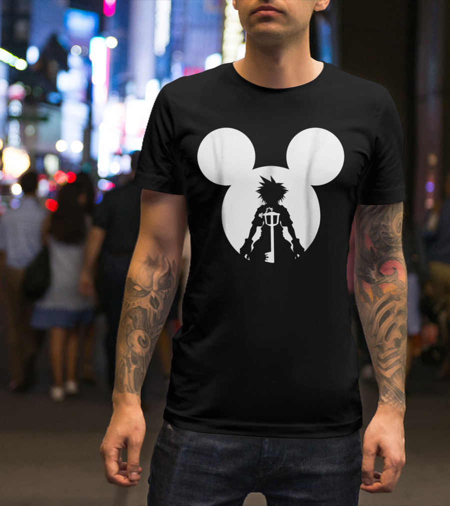 Disney Kingdom Hearts Sora Silhouette Keyblade Mickey Ears T-Shirt