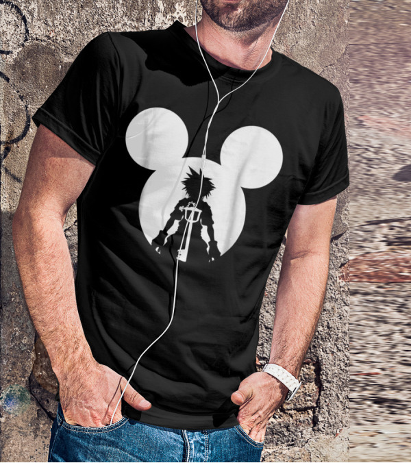 Disney Kingdom Hearts Sora Silhouette Keyblade Mickey Ears T-Shirt