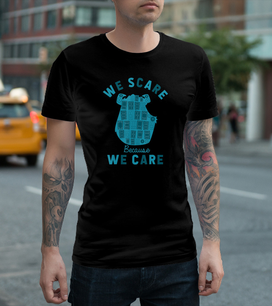 We Scare Because We Care Sulley Monsters University Pixar Door T-Shirt