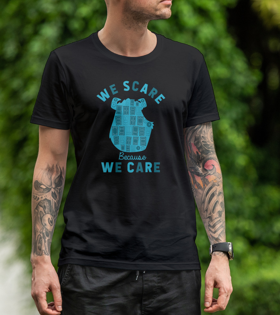 We Scare Because We Care Sulley Monsters University Pixar Door T-Shirt