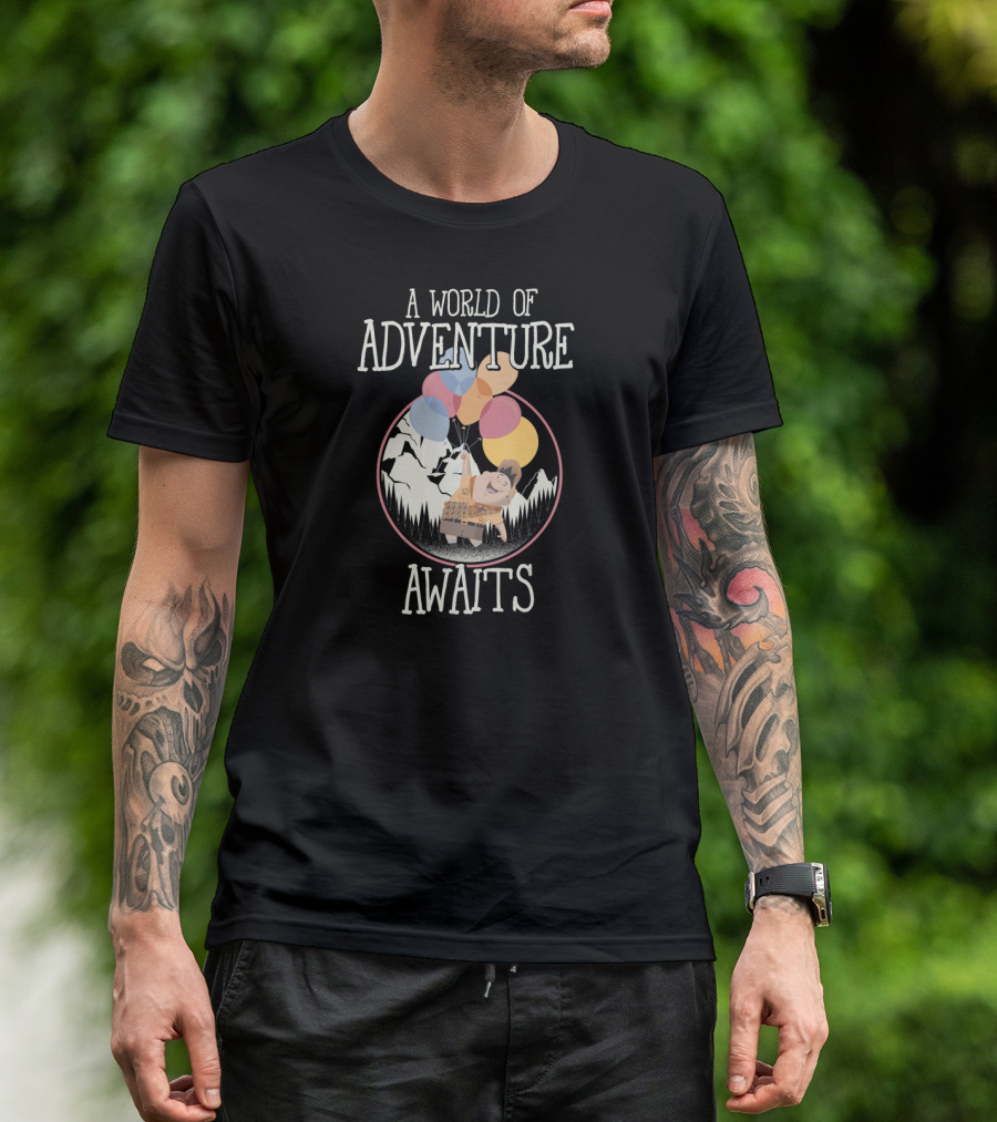 Disney Pixar Up A World Of Adventure Awaits Russell Balloons T-Shirt