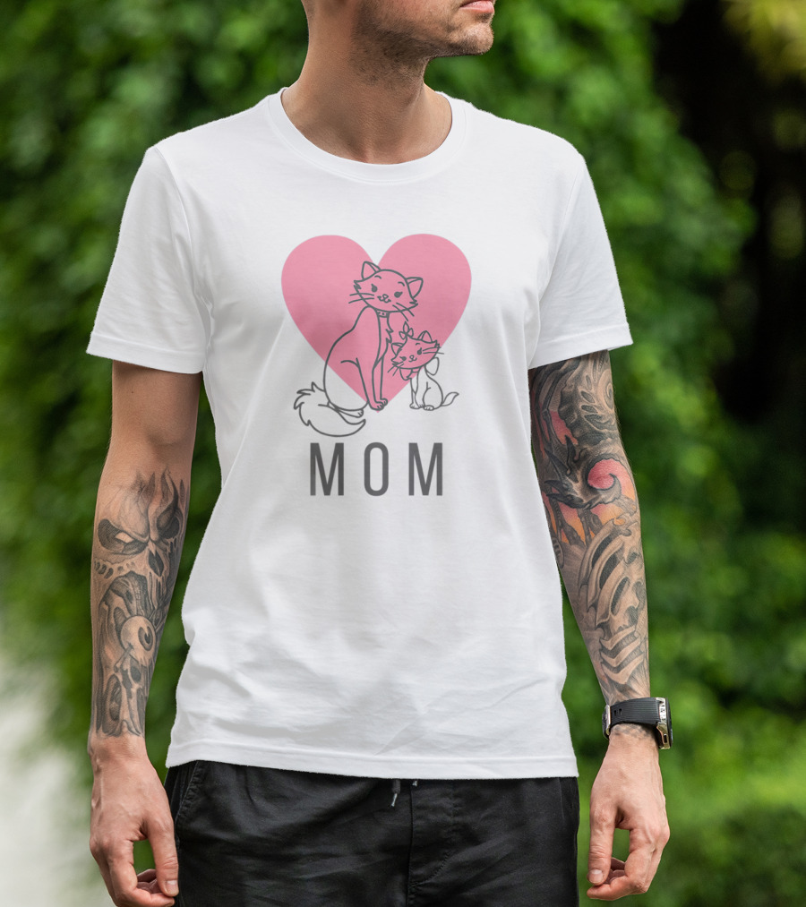 Disney Aristocats Duchess And Marie Mom Heart T-Shirt