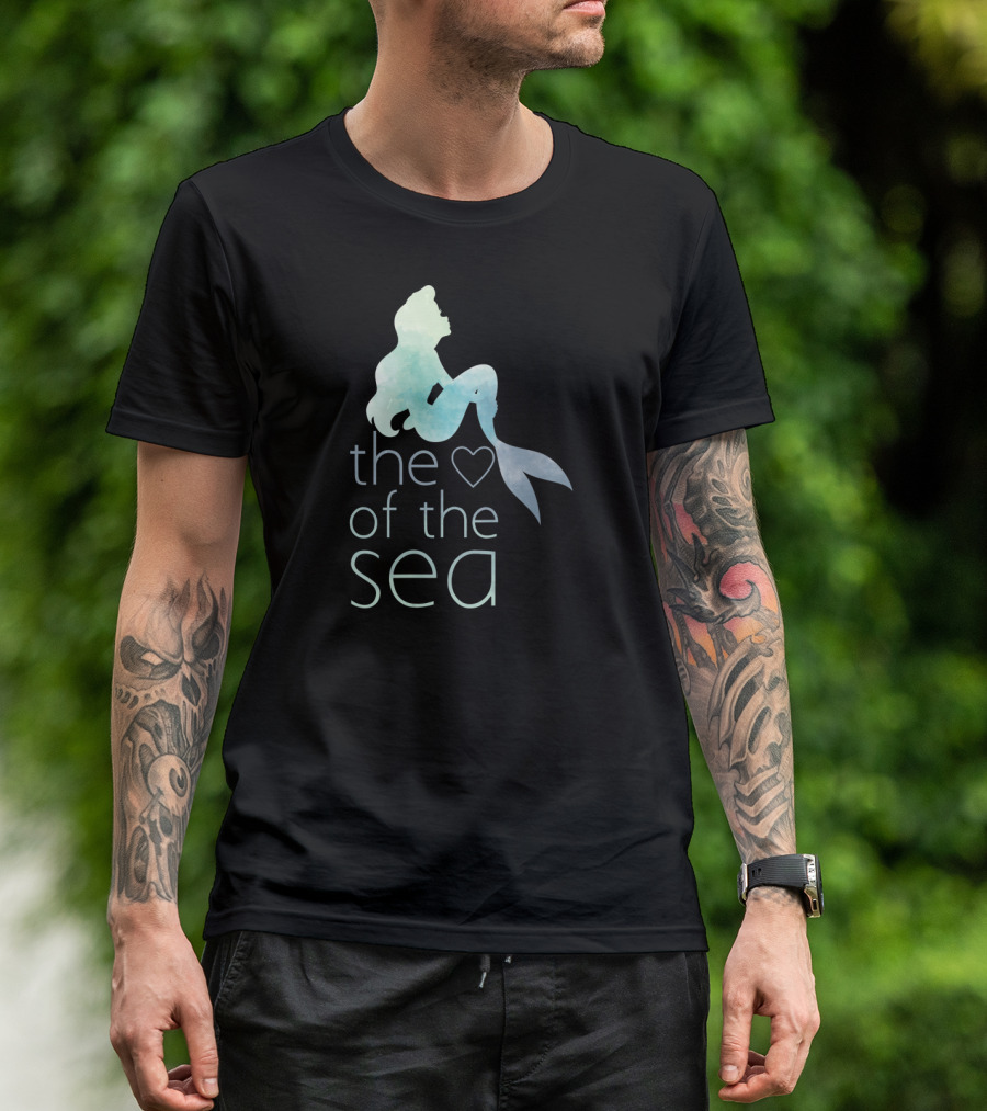 Disney Little Mermaid Heart Of The Sea Watercolor Ariel T-Shirt