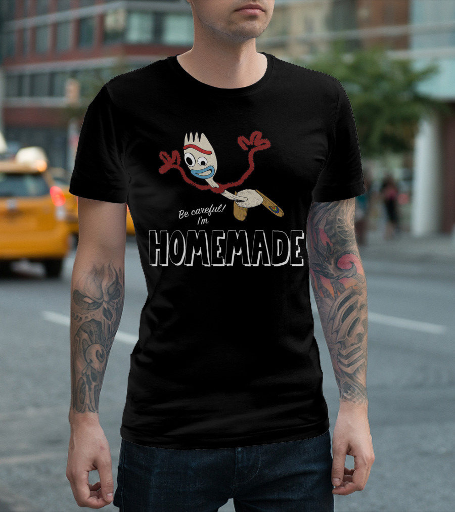 Disney Pixar Toy Story 4 Forky Be Careful I'm Homemade Character T-Shirt