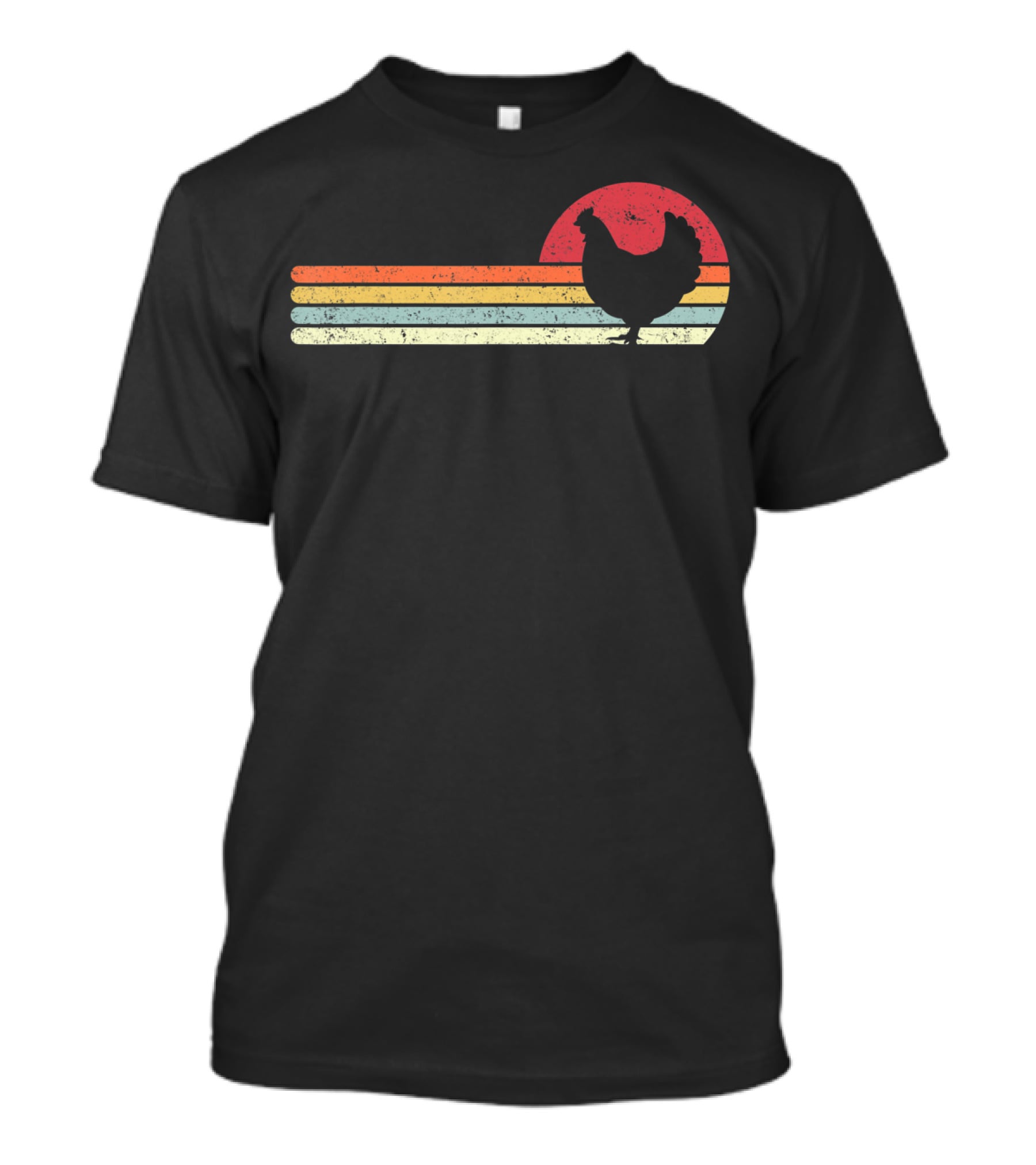 Chicken Style Vintage Sunset Retro Stripes T-Shirt