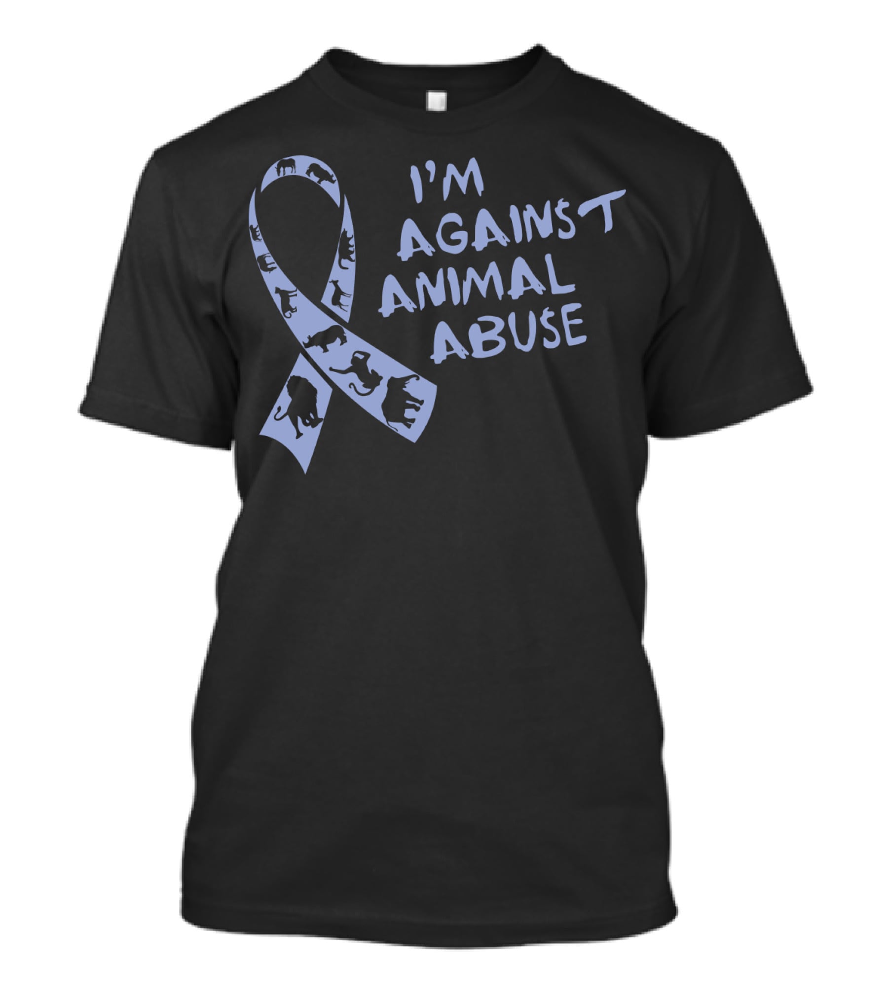 I'm Against Animal Abuse Ribbon With Animal T-Shirt