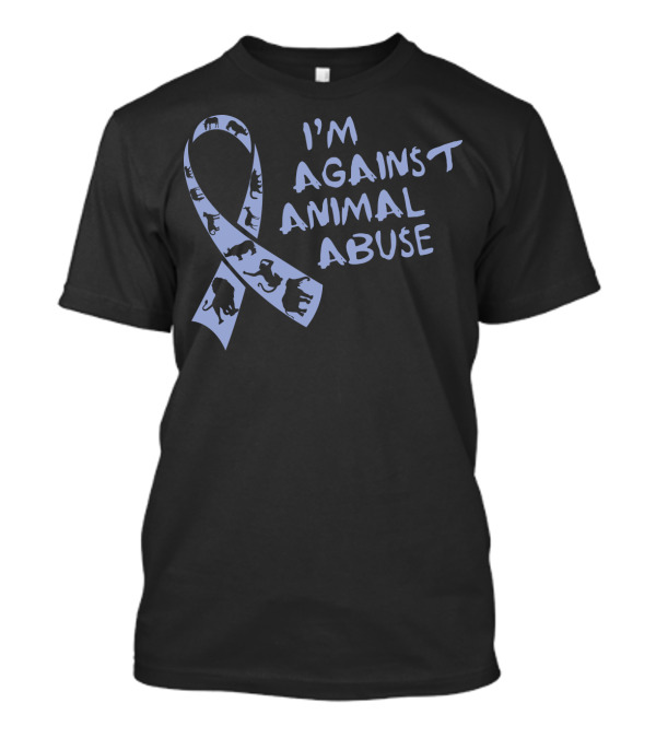 I'm Against Animal Abuse Ribbon With Animal T-Shirt