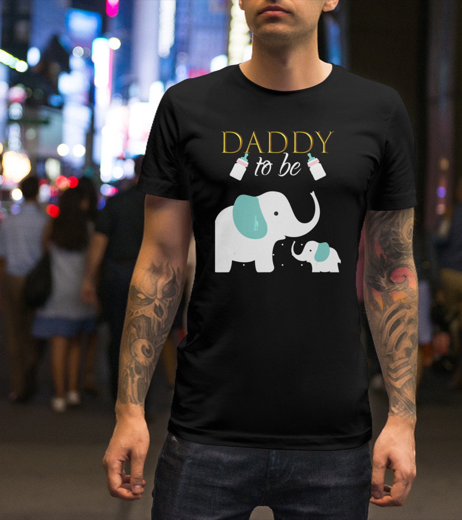 DADDY To Be Mens Elephant Baby Shower Boy T-Shirt