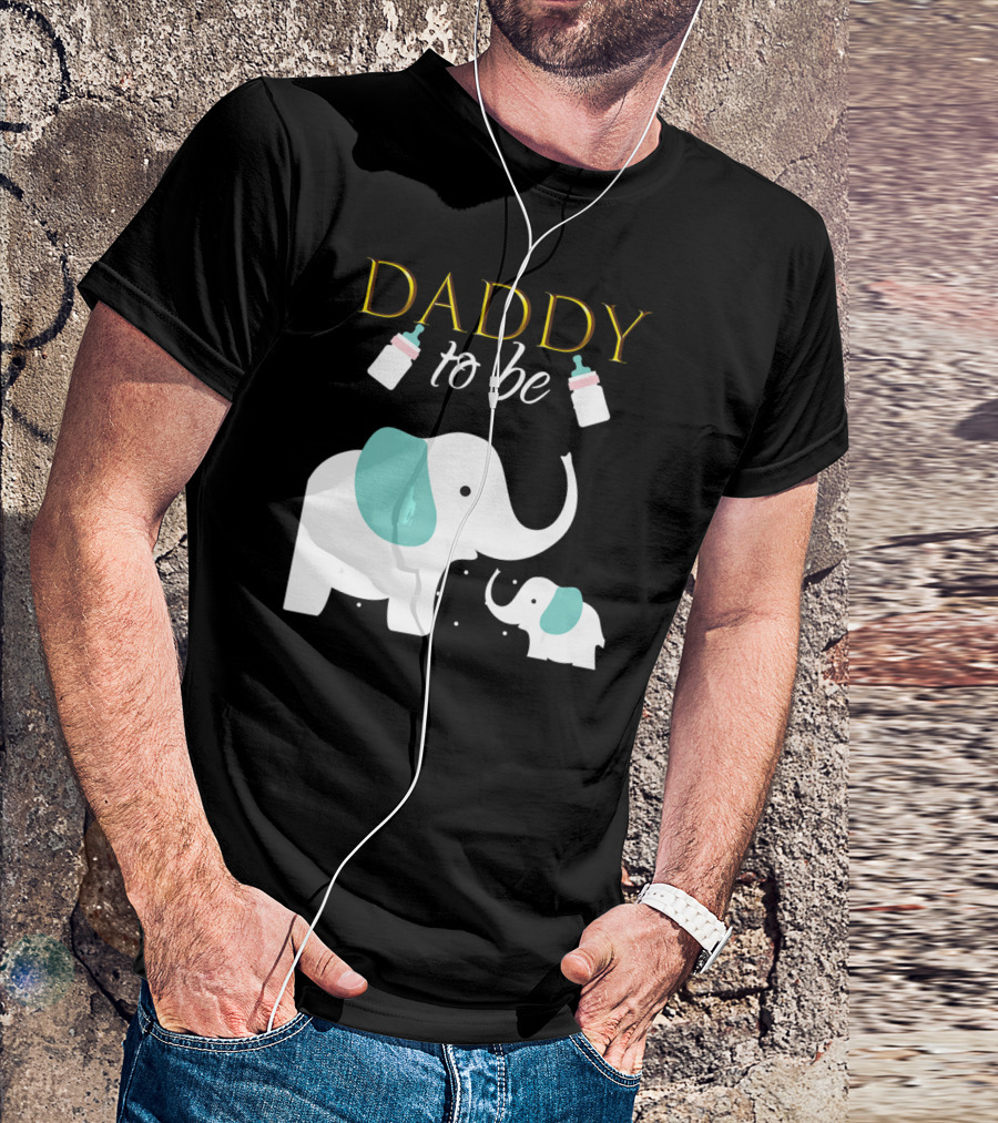 DADDY To Be Mens Elephant Baby Shower Boy T-Shirt