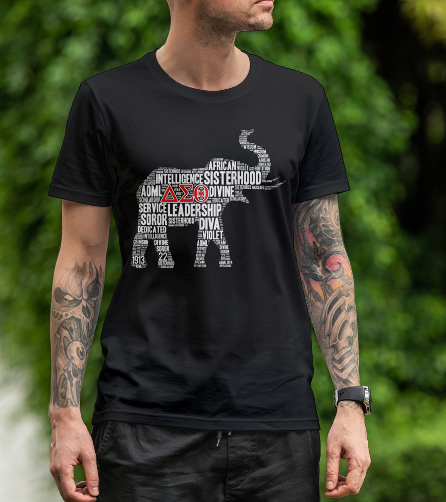 Elephant Delta Sigma Theta 1913 African Sisterhood Leadership Wisdom T-Shirt