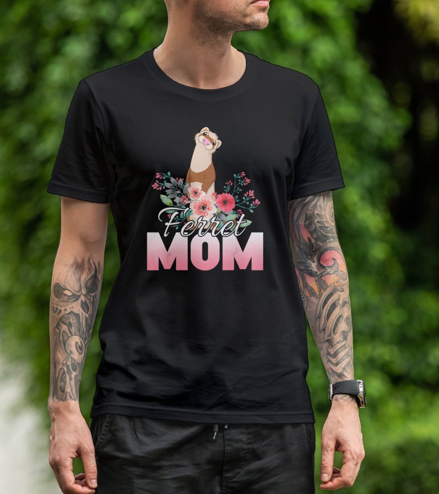 Ferret Mom Floral T-Shirt